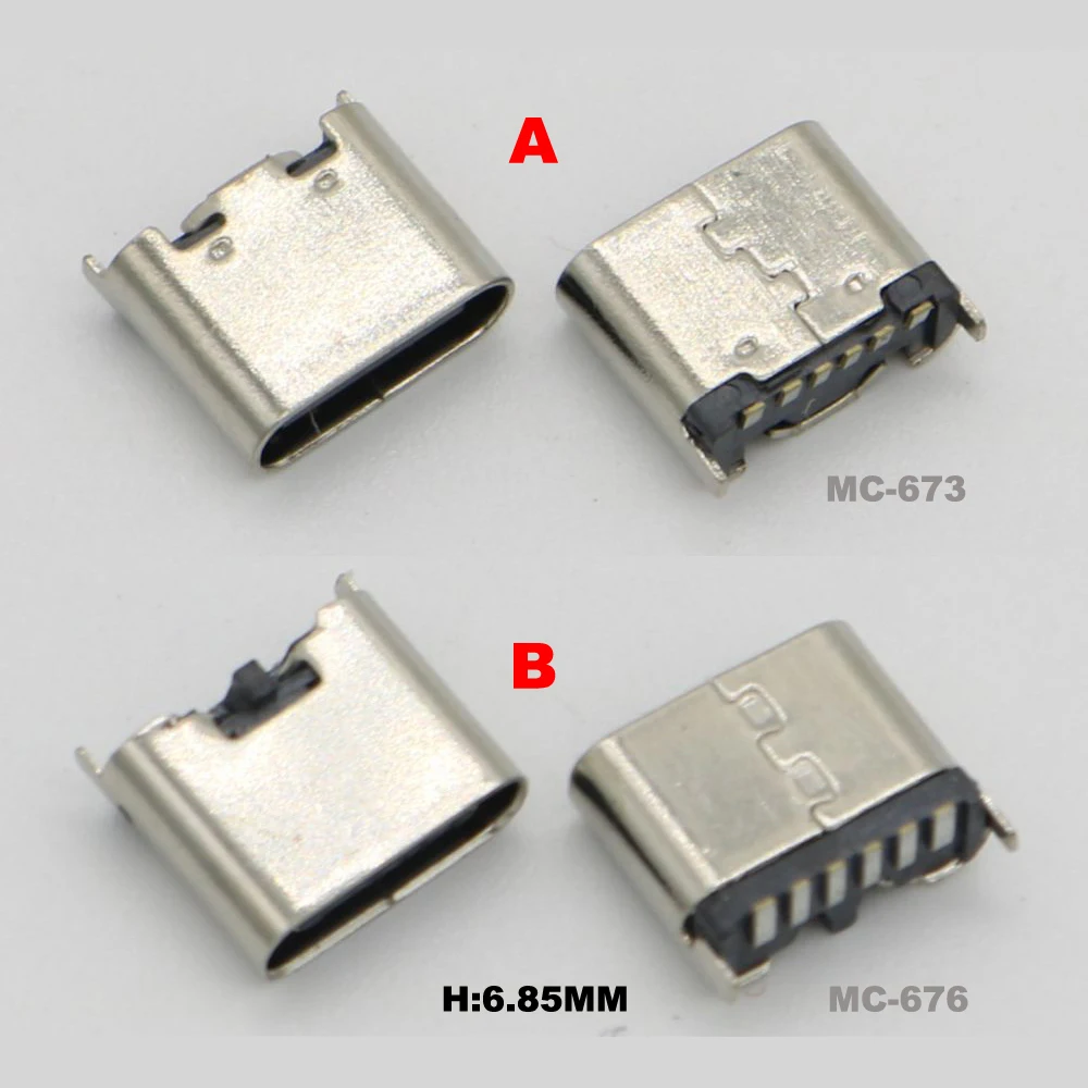 5pcs 6 Pin Connector USB Type C 3.1