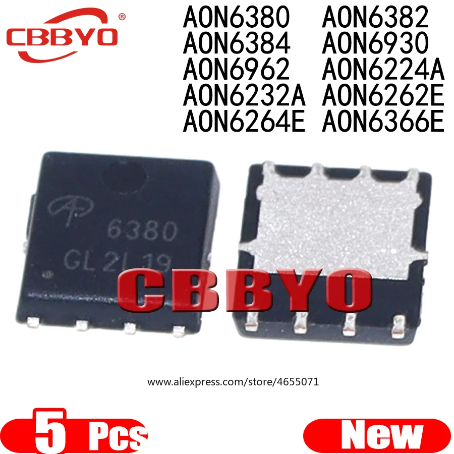 (5piece)100% New AON6380 AON6382 AON6384 AON6930 AON6962 AON6224A AON6232A AON6262E AON6264E AON6366E QFN-8