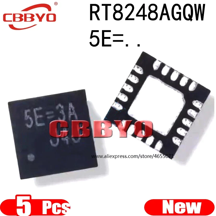 (5piece)100% New RT8248AGQW RT8248A For Code : 5E=.. QFN-20