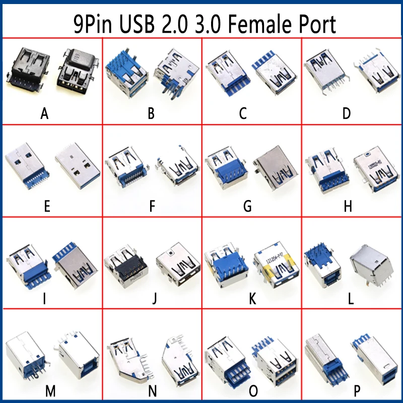 2Pcs 9Pin 9P USB3.0