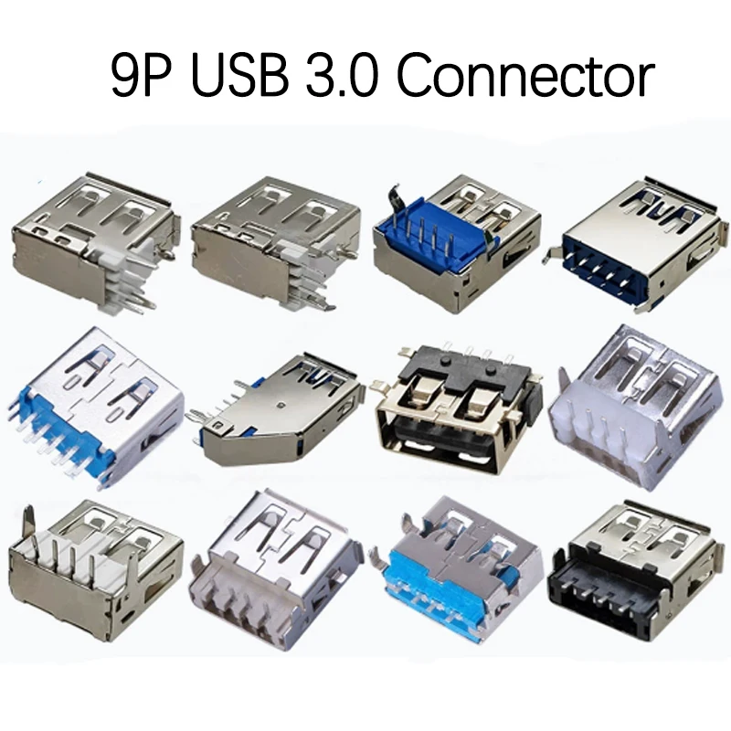 2PCS USB3.0 Jack 9P 9 Pin USB