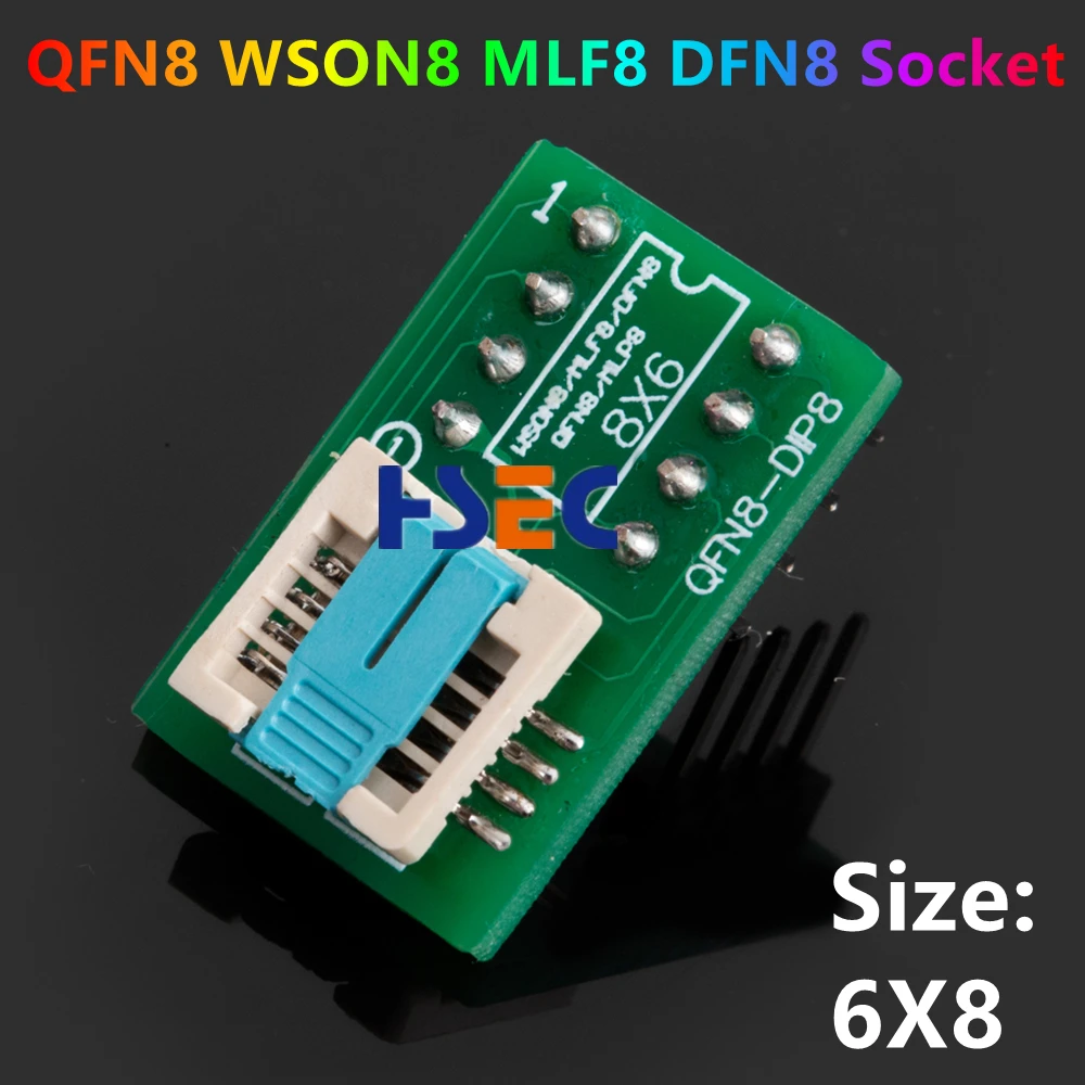 qfn8 wson8 mlf8 mlp8 dfn8 to dip8 programmer adapter 8X6mm 6x5 Socket Universal SPI flash